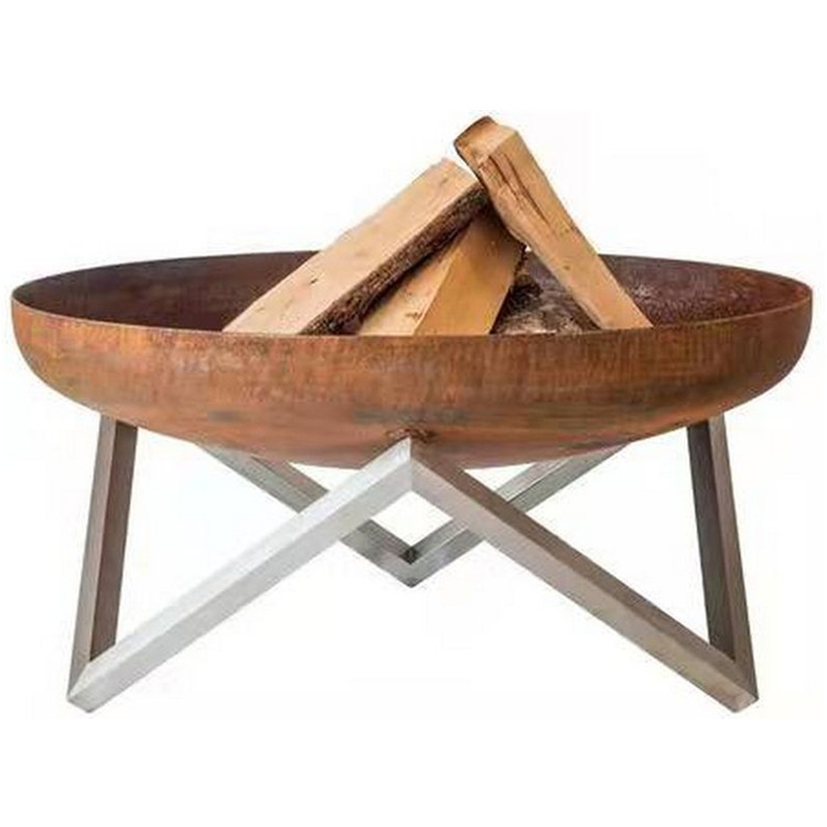 Custom Weathering Steel Round Fire Pit Fire Bowl Outdoor